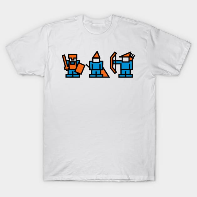 Knight, Wizard, Archer - 8Bit RPG Characters T-Shirt by AustralianMate